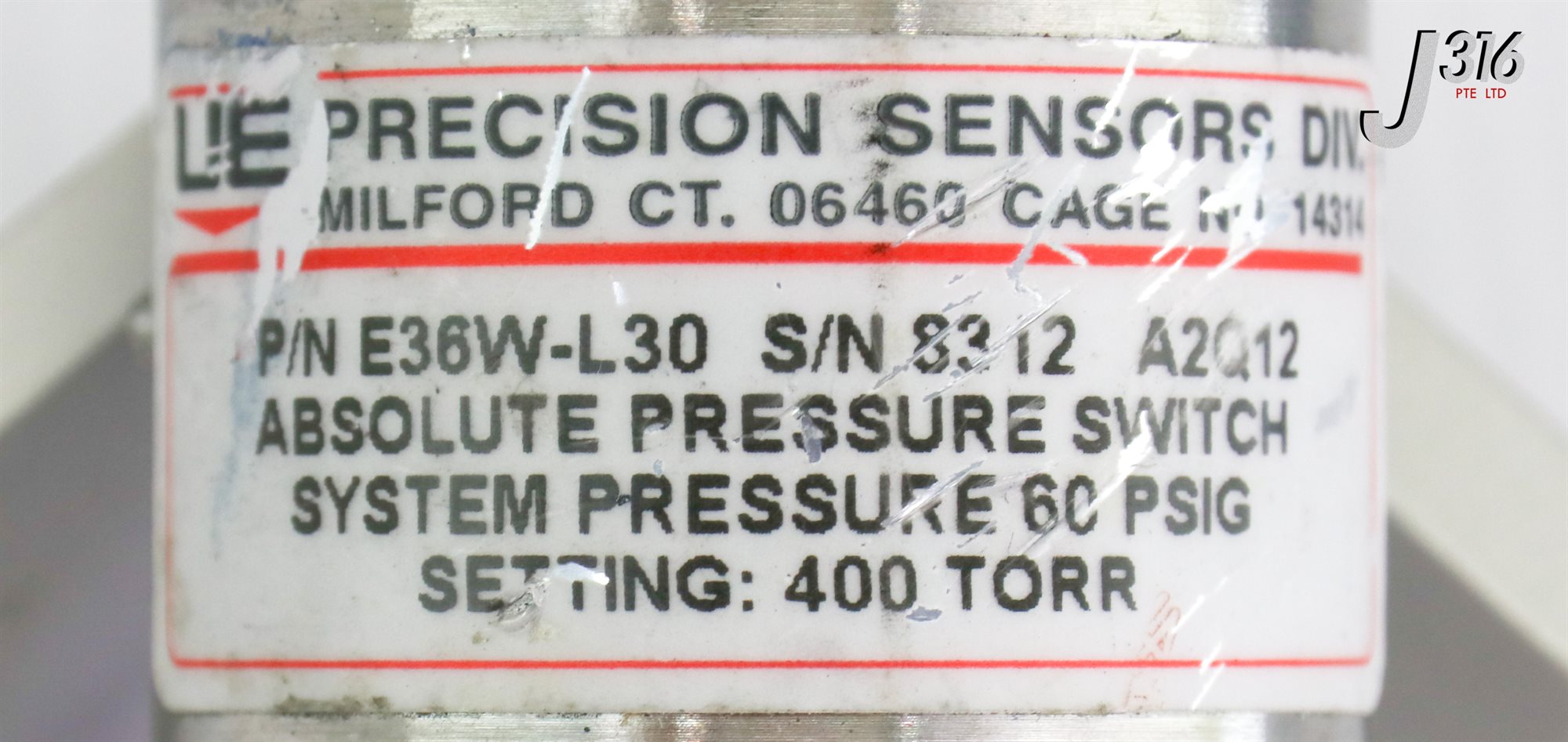 18631 PRECISION SENSORS ABSOLUTE PRESSURE SWITCH 400TORR E36W-L30